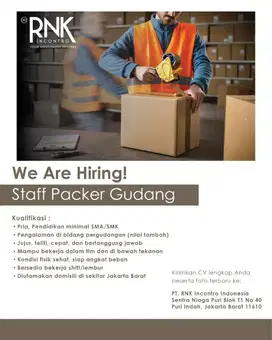 Lowongan Tim Gudang (Packer)