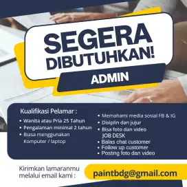 Dibutuhkan Admin