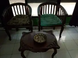 Jual kursi betawi jati tua dengan meja  bulat