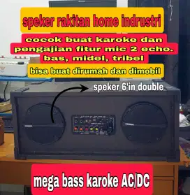 Speker aktif rakitan fitur karoke echo bass treable midel