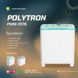 Polytron Mesin Cuci 2 Tabung 7 Kg PWM-7076