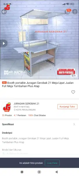 Meja portabel ada rodanya buat bazar2