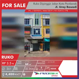 Dijual Ruko 3 Lantai di Kota Pontianak