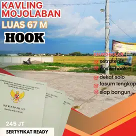 DIJUAL TANAH HOOK DI PERUMAHAN TIMUR PASAR KLIWON SOLO CASHBACK 15JT