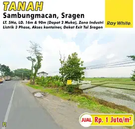 Tanah Dijual Zona Industri Sragen, Dekat Pintu Tol