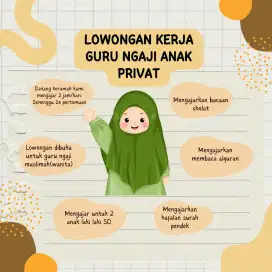 Dibutuhkan guru ngaji anak privat