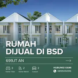 Rumah Bangunan baru 2lantai dekat stasiun dan Tol di Bsd