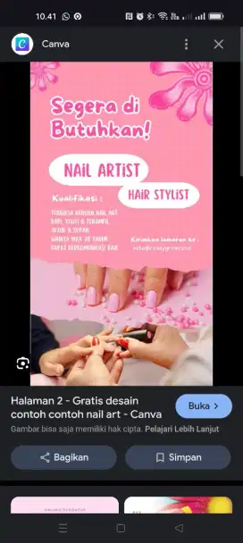 Dibutuhkan segera nail art therapis