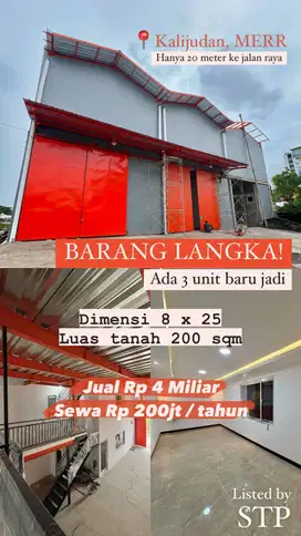 Disewakan gudang kalijudan merr