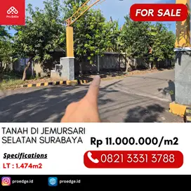 Tanah Dijual 1474m2 Lokasi Strategis Dekat Jemursari Surabaya