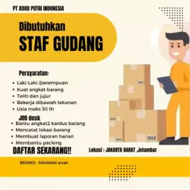 Lowongan kerja staff gudang