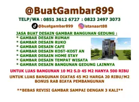 Jasa gambar rumah,bangunan gedung,ruko,kos.kosan,cafe,villa DLl