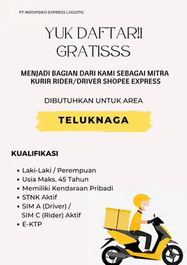 LOKER DRIVER DAN RIDER MITRA SHOPEE EXSPRESS