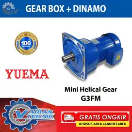 GEARBOX HELICAL YUEMA G3FM 0,75KW 1HP As 32 Ratio 60/80/100 (+ motor)