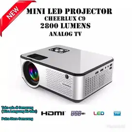 Proyektor Cheerlux C9 Tv Tunner 2800 Lumens Hingga 130 inch projektor