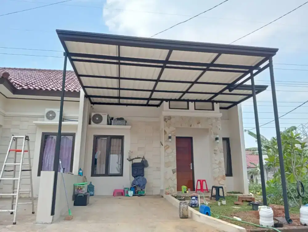 Kanopi alderon rangka tunggal modern