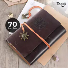 Buku Jurnal Leather Notebook Diary A6 72GSM 140 Halaman Blank