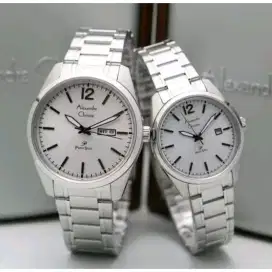 JAM TANGAN COUPLE ALEXANDRE CHRISTIE AC 1012 SILVER PUTIH