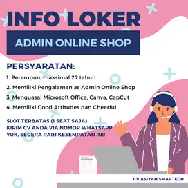 LOKER ADMIN ONLINE SHOP