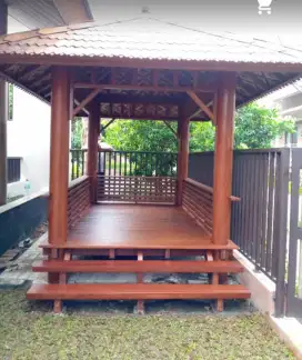 Jual saung/ Gazebo kayu gelugu