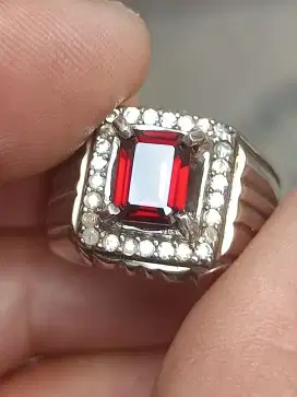 Batu garnet pyrope 1.67 carat ring perak memo CGL top kristal