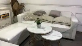 Sofa set selonjoran tanpa meja