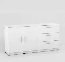 Deswar putih ada 3 laci 2 pintu