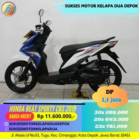 Honda BEAT FI SPORTY CBS 2019 CASH/KREDIT SURAT LENGKAP SIAP PAKAI