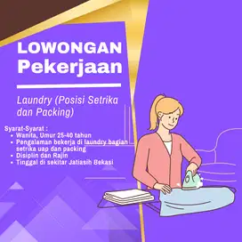 Lowongan Kerja Laundry (Setrika Uap & Packing)