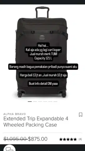 Jual koper TUMI