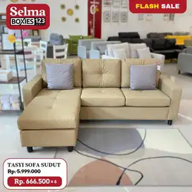 Sofa sudut sintetis gratis bantal