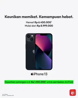 Kredit Iphone 13 lagi promo dan cicilan 0% free 1 sampai 2 x cicilan