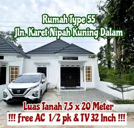 DIJUAL RUMAH BARU TYPE 55 FREE AC & TV 32 Inc