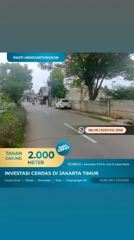 Dijual 1600 m Tanah pinggir jalan Rengas Tambun Cakung