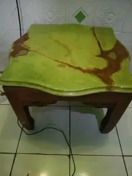 Meja Marmer Kaki Kayu Jati