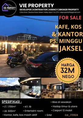 DIJUAL CEPAT KAFE, KOS & KANTOR DEKAT AEON PASAR MINGGU