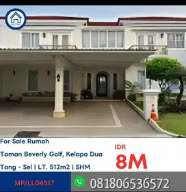 LELANG RUMAH TAMAN BEVERLY GOLF KARAWACI KELAPA DUA TANGERANG