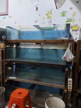 Aquarium ukuran (1,25×44×30) ada 3 aquarium