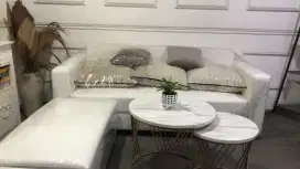 Sofa set selonjoran tanpa meja