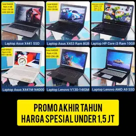 PROMO AKHIR TAHUN LAPTOP BEKAS MURAH HARGA 1,5 JUTA SAJA