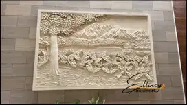 RELIEF BATU ALAM MOTIF PEMANDANGAN GUNUNG KOMBINASI