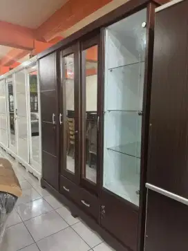 LEMARI JATI KACA PROMO CICILAN BUNGA 0%