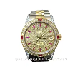Rolex Men Full Diamond Ruby Datejust