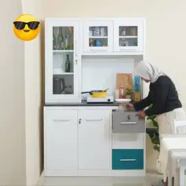 Lemari dapur 3 pintu besi