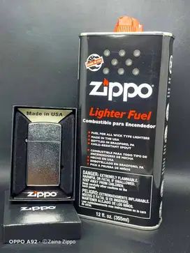 New Zippo Slim Street Chrome + Zippo Fluid 355ml Original