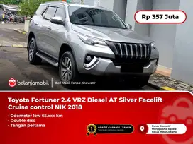 [LOW KM] Toyota Fortuner 2.4 VRZ Diesel AT Silver Facelift NIK 2018