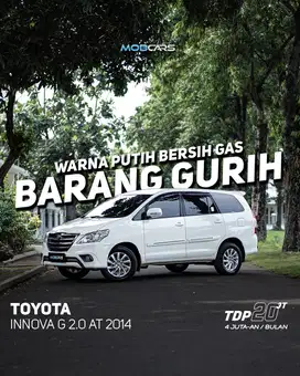 GARANSI MESIN 2 TAHUN KIJANG INNOVA G 2.0 BENSIN AT MATIC 2014 MBCRS