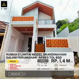 rumah baru 2 lantai di dalam perumahan bumi serpong residence pamulang