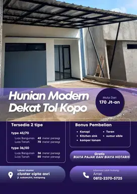 jual segera rumah murah free design dekat toll Soreang