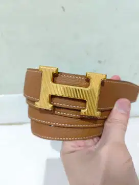 Hermes H Striee Gold belt buckle and reversible belt 32mm retail 16jt